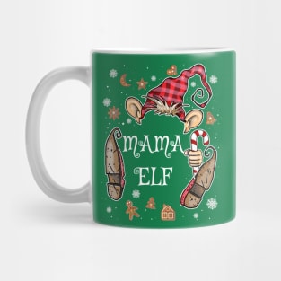 Cute Mama Elf Christmas Costume Mug